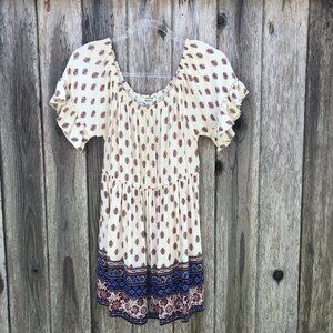 Forever 21 Boho Floral Short Sleeve Dress Medium NWOT